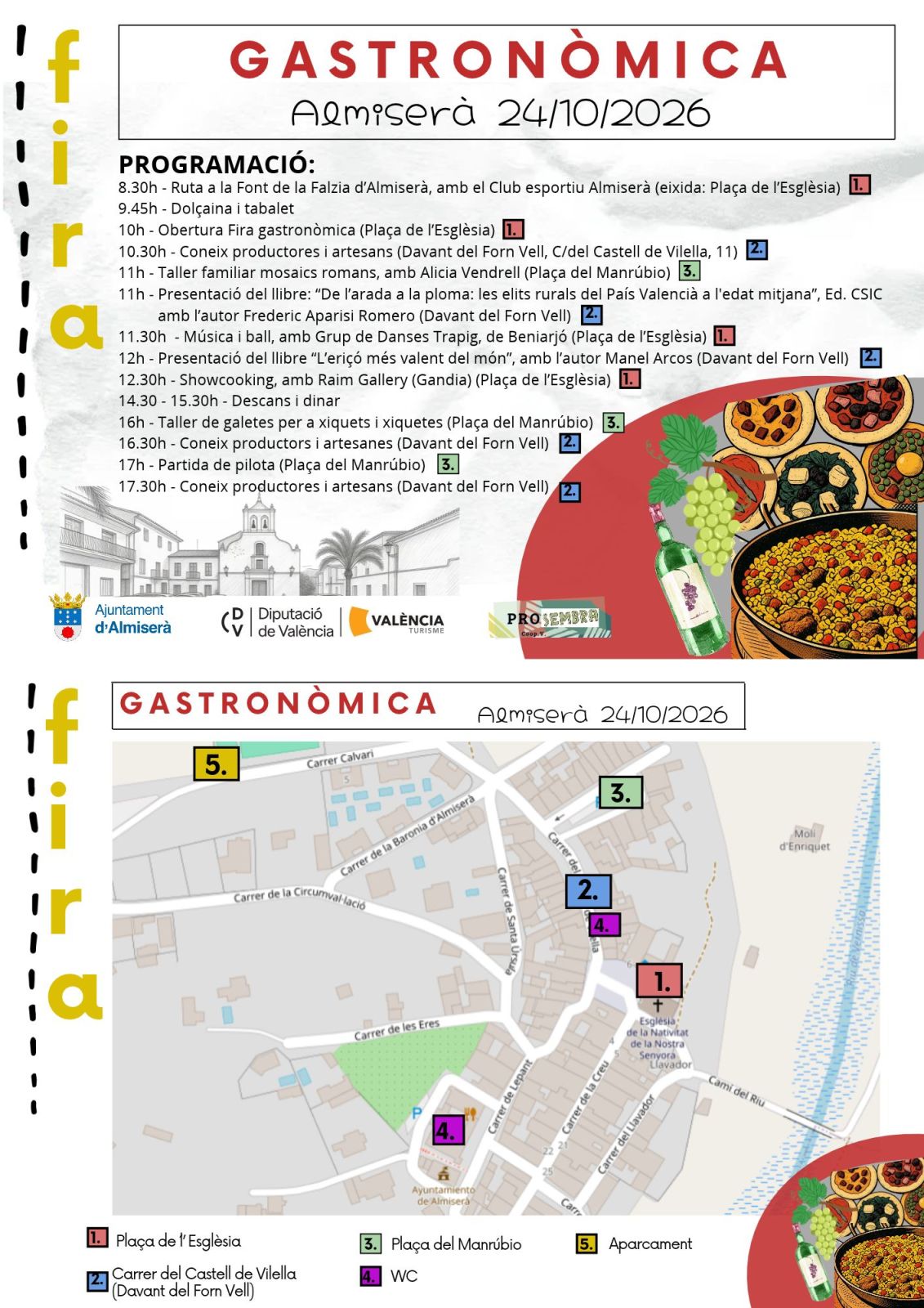 Cartel de Showcooking en Almiserà, Valencia, show cooking en Raïm Gallery, Gandia